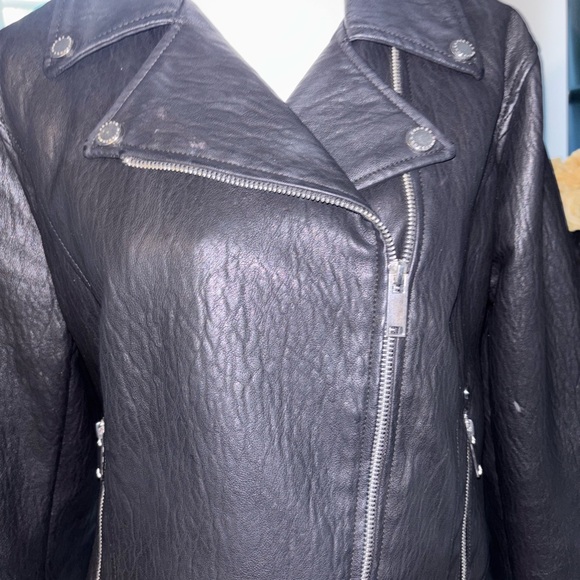 French Connection Black Leather Jacket - Picture 2 of 8